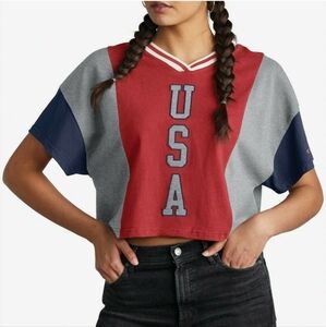 Cropped Retro Champion USA Oversized T-shirt